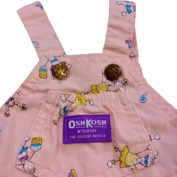 Vintage Oshkosh B'Gosh Vestbak Girl Ice Cream Bubble Overalls Baby Size 3/6M - Picture 3 of 3